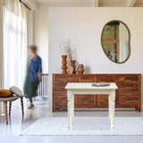 Biscottini Table Salle à Manger 90x78x90 cm | Table Cuisine Rustique | Table carrée Salle à Manger en Bois Massif | Blanche Antique