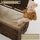 VIVANNO Coffre à linge Coffre en jacinthe d'eau Lea Marron 84 cm