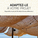 Voile d'Ombrage en Fibre de Coco Naturelle | Toile de Coco Protection Solaire écologique | Ombrière Idéal pour Terrasse Jardin Pergola & Décoration Extérieure Filet Brise-Vue Cosse Coeurs