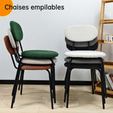 ANVOFONG Chaises de Salle à Manger Lot de 2,Chaises de Cuisine en Tissu Teddy,Chaises Longues Empilables,Convient à la Salle à Manger,La Cuisine,La Chambre à Coucher,La Salle de Réception-Vert