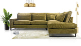 Siblo Canapé d'angle avec Coussins 90x310x224 cm - CORBLACK Collection - Elégant Canape 4 Places - Meubles de Salon - Confortable Canapé - Vert - Côté Droit