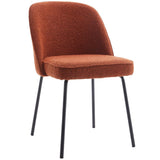 HOMIFAB Lot de 2 chaises de Salle à Manger en Tissu bouclé Rouille, piètement Noir - Olden