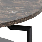 Furniture To Go Table Basse Ronde Goldington Marron avec Effet marbre