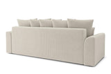 BAÏTA Canapé Droit Convertible Nova 3 Places en Velours côtelé Beige