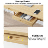 HczioN Bureau en Bois avec 2 tiroirs, Poste de Travail pour Bureau à Domicile, Bureau d'ordinateur Simple, Table de Travail PC, Table de Travail Robuste pour Chambre à Coucher et Bureau (120 x 55 x