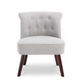 Sicaan Lot de 2 fauteuils Crapaud Jacques capitonné Tissu Gris Clair