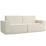 HOMCOM Canapé 3 Places en Velours côtelé 230 cm, canapé Moderne avec Assise et accoudoirs rembourrées, entièrement compressé Pas de Montage nécessaire, pour Salon, Chambre, Bureau, Beige