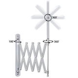 Belle VOIR miroir mural chromé pivotant 360° extensible x3 - 15,5 x 18,5 cm - Miroir de salle de bain rotatif double face acier inoxydable