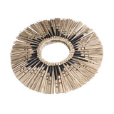 YUUGAA Décoration de Miroir Suspendu en Paille, décoration de Miroir Suspendu en Paille Ornement de Miroir Mural tissé à la Main pour salles de Bains Salons Bureaux(Jaune Noir)