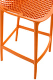 CLP Lot de 2 tabourets de Bar Jardin Air, chaises de Jardin Dossier, tabourets de comptoir résistants aux intempéries, UV, polypropylène, Couleur:Orange