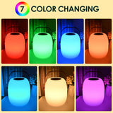 ZWOOS Lampe de Table Sans Fil Rechargeable, Portable LED RVB, pour Exterieur et Interieur avec Mode Scintillement de Bougie, Étanche IP54, avec Télécommande (Lampe musicale)