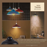 LEDSone Abat-jour de plafond industriel moderne en métal, grand abat-jour courbé de 32 cm, facile à installer, pour salon, cuisine, couloir (plaque réductrice gratuite) (Bleu Clair)