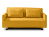 EVERGREENWEB Canapé-lit 3 Places Convertible en Lit avec Matelas 160x190 Effet Massant 0rthopédique, Extensible Sofa Bed Pliable, Housse Déhoussable et Lavable Couleur Jaune, 2 Coussins Inclus | EDITH