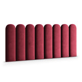 Muralo Panneau Mural Rembourré en Velours Magic Velvet 30x80 cm - Coussin Mural Capitonné, Effet 3D à Lignes Verticales, Confortable, Décoration Moderne Luxe Chambre et Salon - Rouge Bordeaux