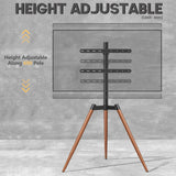 Support TV Universel avec Trépied RFIVER - Trépied Easel - Écrans mesurant Entre 32 et 65 Pouces - Téléviseurs LCD/LED/OLED/QLED - Pivotement et Hauteur réglable - VESA 400x400 - Brun