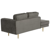 Chaise Longue Méridienne Côté Droit en Velours Beige pour Salon Glamour Beliani
