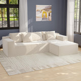 DEZAGCE Canapé d’Angle modulable en Tissu Beige, Grand canapé 4–5 Places avec méridienne, Coussins Inclus, Design Moderne et Confortable, 269 × 175 cm