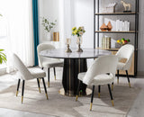 chairus Chaises de Salle à Manger sans Accoudoirs Lot de 2 Chaise de Bureau en Velours Moderne Chaise Rembourrée pour Cuisine Salon (Beige-2)
