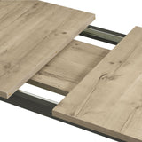 B&D home Table de Salle à Manger Anna, Extensible 120-160 x80 cm 4-6 Personnes Table de Cuisine en Bois avec piétement traîneau Noir pour Cuisine, Aspect chêne sables, 11202-US-EISA-P