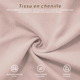 SoarFlash Canapé modulaire 3 Places Salon Moderne - Chenille, Bois Massif, reposes-Bras, Rose Clair, 77×313cm