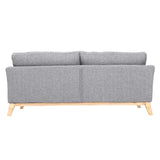 Miliboo Canapé scandinave déhoussable 3 Places en Tissu Gris Clair et Bois Clair Oslo