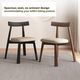 Lot de 6 chaises de salle à manger en bois avec dossier incurvé et coussin en cuir durable pour cuisine et salon Finition noyer foncé et blanc