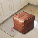 Baoblaze Housse de Pouf Marocain Non Rembourrée - Couverture de Pouf en Cuir PU Imperméable, pour Rangement et Déco Salon, Style Bohème, Siège de Sol et Repose-Pieds pour Chambre