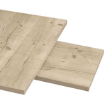 B&D home Table de Salle à Manger Anna, Extensible 120-160 x80 cm 4-6 Personnes Table de Cuisine en Bois avec piétement traîneau Noir pour Cuisine, Aspect chêne sables, 11202-US-EISA-P