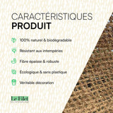 Voile d'Ombrage en Fibre de Coco Naturelle | Toile de Coco Protection Solaire écologique | Ombrière Idéal pour Terrasse Jardin Pergola & Décoration Extérieure Filet Brise-Vue Cosse Coeurs