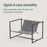ZINUS Aidan Fauteuil d’exception style suspendu, avec structure en métal et coussins remplis de flocons de mousse, Montage facile sans outils,Fauteuil livré dans une boîte compacte, Gris clair