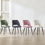 ANVOFONG Chaise de Salle à Manger Lot de 4,Chaise de Cuisine avec Pieds IndéPendants,Chaise Coiffeuse Tapissée en Velours Côtelé,Vert Armée Loungesessel,pour Salle à Manger,Salon,Cuisine,Chambre