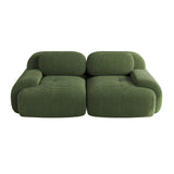 Canapé modulaire 2 places en velours design désossé aucun assemblage nécessaire Base antidérapante Polyvalent pour salon et espaces de détente Dimensions 208 x 103 x 75 cm