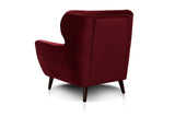 Cavadore Abby Fauteuil avec Capitonnage à Boutons, Style Rétro, Aspect Velours , 87 x 89 x 88 cm, Rouge