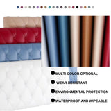 Tête De Lit Pleine Capitonnée En Similicuir Souple Tête De Lit Capitonnée Pour Lit Pleine Grandeur Housse De Soutien Coussin À Utiliser Avec Une Tête De Lit,Blanc,63"/160cm