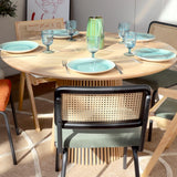 HOMIFAB Table à Manger Ronde en Bois 4 Personnes - diamètre 120 cm - Ada