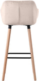 CLP Lot De 2 Tabourets De Bar Grant en Velours I Chaise Haute De Bar Et De Cuisine I Assise Et Dossier Rembourrés I Piètement en Bois I, Couleur:crème