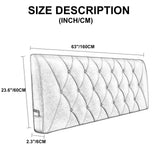Tête De Lit Pleine Capitonnée En Similicuir Souple Tête De Lit Capitonnée Pour Lit Pleine Grandeur Housse De Soutien Coussin À Utiliser Avec Une Tête De Lit,Blanc,63"/160cm