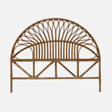 sweeek - Tête de lit en rotin foncé L 140 x P3 x H115cm