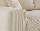 Lisa Design - Garance - canapé Droit 3 Places - en Velours côtelé, Beige