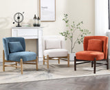 Ya-Home Fauteuil de Salon avec Cadre en Bois Massif Fauteuil Lounge avec Oreiller Lombaire Chaise de Salon en Chenille Fauteuil Rembourré pour Chambre, Blanc