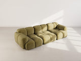 Lisa Design - Grace - canapé modulable 3 Places en Velours texturé, Vert Olive