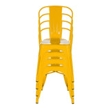 hjh OFFICE 645091 Chaise bistrot VANTAGGIO Comfort Métal Jaune, Style Industriel, empilable