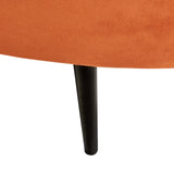 Canapé en Velours Courbé Glamour Orange à 3 Places Pieds Dorés Brillants Savar