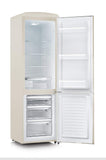 Severin Réfrigérateur Congélateur combiné, Pose libre, Longueur 55 cm, 244 L, Classe D, Combiné Réfrigérateur design Rétro, Crème, RKG 8919