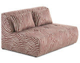 Lisa Design - Onyx - canapé Droit 2 Places zèbre en Velours, Marron/Blanc