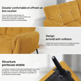 JIEXI Canapé 2 Places, dossiers réglables, 152 cm, Convient pour Salon, Bureau, Chambre, Salon, Chambre à Coucher, Jaune