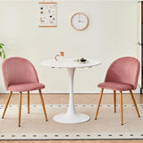 GrandCA HOME Lot de 2 Chaises de Salle à Manger , avec Coussin de Siège en Velours Doux, Latérales Rembourrées pour Salon, Cuisine , Rose