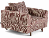 Lisa Design - Rune - Fauteuil zèbre en Velours, Marron/Blanc