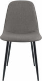 CLP Chaise de Salle à Manger rembourrée Maryam, Chaise de Cuisine avec Dossier et Cadre en métal Noir, supporte jusqu'à 150 kg, Couleur:Gris Clair, Matériel:Tissu