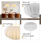 kaixunl Lustre moderne Tissu Suspension Lanterne Lustres Bulle Blanc Style Japonais Abat-jour En Imitation Soie Suspension Cocon Idéal Pour Les Salon Salle À Manger, Chambre et Couloir 30cm